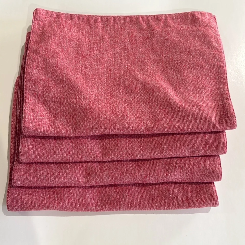 Aman Red Woven Farmhouse Textile Rectangular Placemats Set of 4